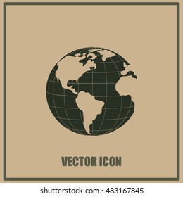 Earth icon. Globe icon