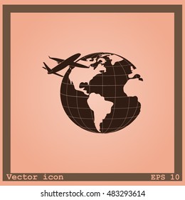 Earth icon. Globe icon