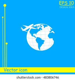 Earth icon. Globe icon