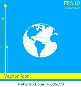 Earth icon. Globe icon