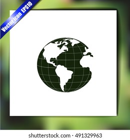 Earth icon. Globe icon