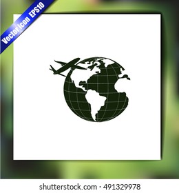 Earth icon. Globe icon