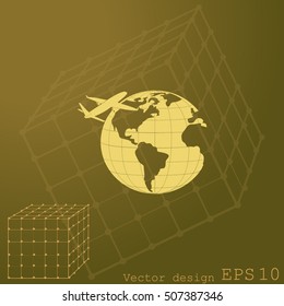 Earth icon. Globe icon
