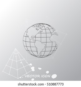 Earth icon. Globe icon