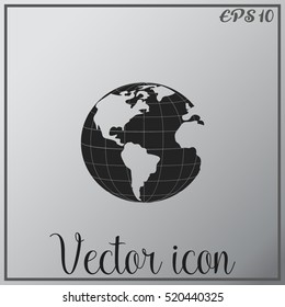 Earth icon. Globe icon
