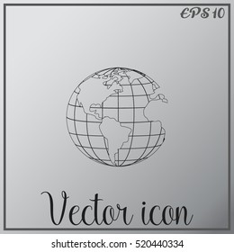 Earth icon. Globe icon