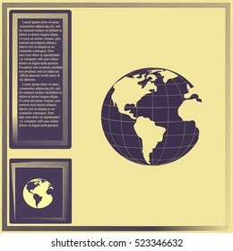 Earth icon. Globe icon