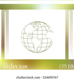 Earth icon. Globe icon