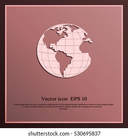 Earth icon. Globe icon