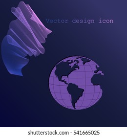 Earth icon. Globe icon