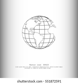 Earth icon. Globe icon