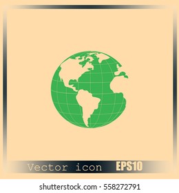 Earth icon. Globe icon