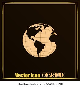 Earth icon. Globe icon