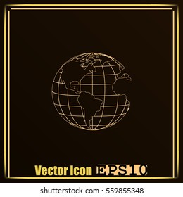 Earth icon. Globe icon