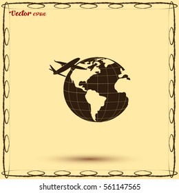 Earth icon. Globe icon