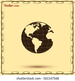 Earth icon. Globe icon