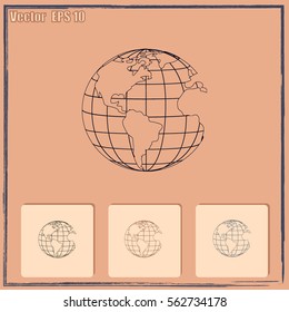 Earth icon. Globe icon