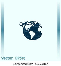 Earth icon. Globe icon