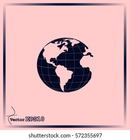 Earth icon. Globe icon