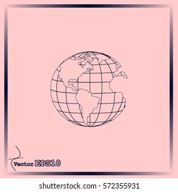 Earth icon. Globe icon