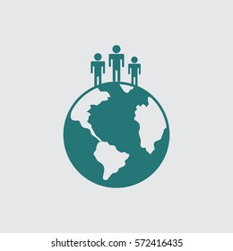 earth icon. globe.