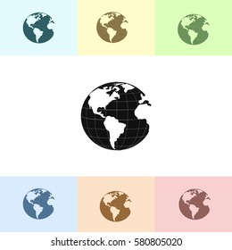 Earth icon. Globe icon