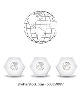 Earth icon. Globe icon