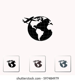 Earth icon. Globe icon