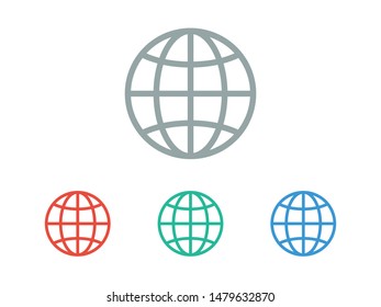 Earth icon. Globe vector illustration EPS10. Planet concept
