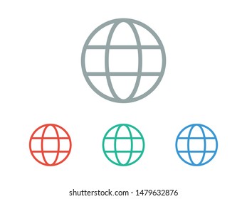 Earth icon. Globe vector illustration EPS10. Planet concept