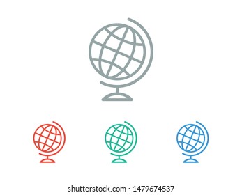 Earth icon. Globe vector illustration EPS10. Planet concept