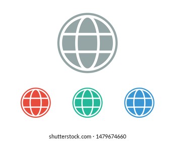 Earth icon. Globe vector illustration EPS10. Planet concept