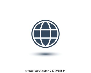 Earth icon. Globe vector illustration EPS10. Planet concept