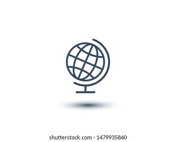 Earth icon. Globe vector illustration EPS10. Planet concept