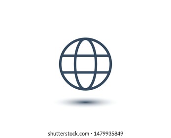 Earth icon. Globe vector illustration EPS10. Planet concept