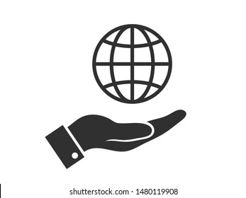 Earth icon. Globe vector illustration EPS10. Planet concept
