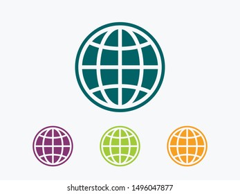 Earth icon. Globe vector illustration EPS10. Planet concept