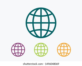 Earth icon. Globe vector illustration EPS10. Planet concept