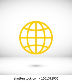 Earth icon. Globe vector illustration EPS10. Planet concept
