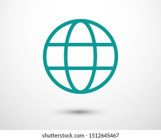 Earth icon. Globe vector illustration EPS10. Planet concept