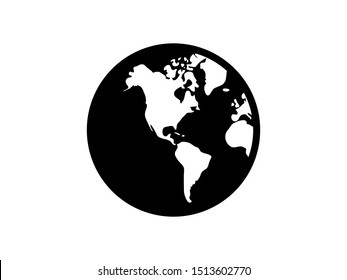 Earth icon. Globe vector illustration EPS10. Planet concept