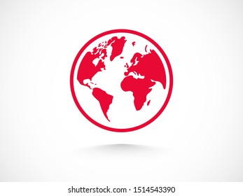 Earth icon. Globe vector illustration EPS10. Planet concept