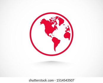 Earth icon. Globe vector illustration EPS10. Planet concept