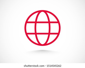 Earth icon. Globe vector illustration EPS10. Planet concept