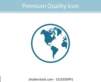Earth icon. Globe vector illustration EPS10. Planet concept