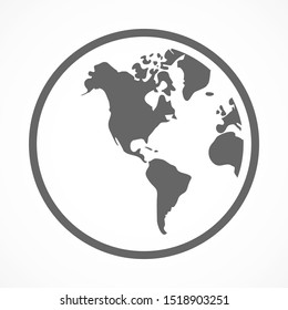 Earth icon. Globe vector illustration EPS10. Planet concept
