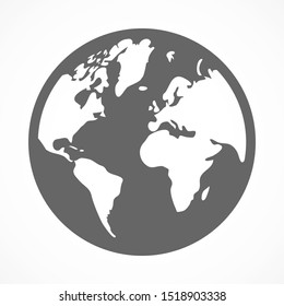 Earth icon. Globe vector illustration EPS10. Planet concept