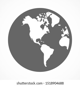 Earth icon. Globe vector illustration EPS10. Planet concept