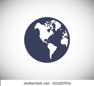 Earth icon. Globe vector illustration EPS10. Planet concept