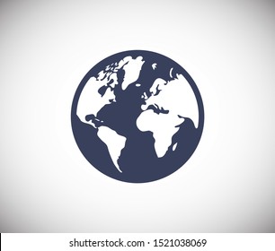 Icono de la Tierra. Imagen vectorial de globo EPS10. Concepto de planeta